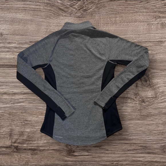 NWOT Reebok Charcoal & Black Medium Women’s Quarter-Zip Long Sleeve Pullover - Picture 2 of 4